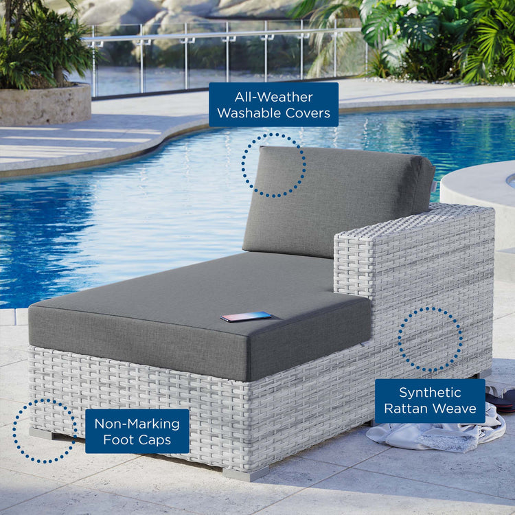 Convene Outdoor Patio Right Chaise - Light Gray Charcoal