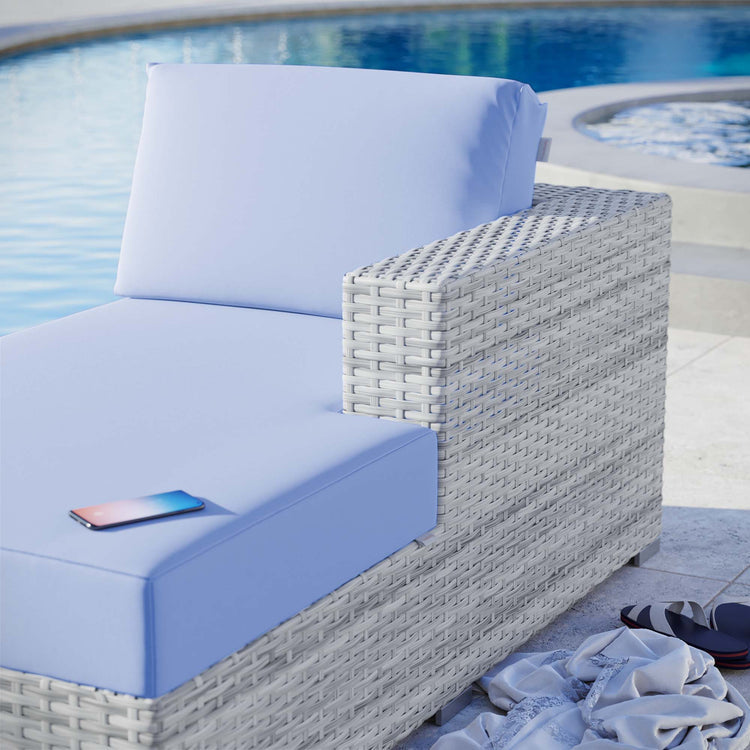 Convene Outdoor Patio Right Chaise - Light Gray Light Blue
