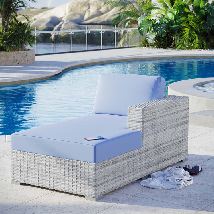 Convene Outdoor Patio Right Chaise - Light Gray Light Blue