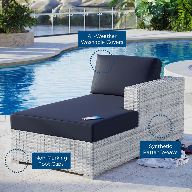 Convene Outdoor Patio Right Chaise - Light Gray Navy