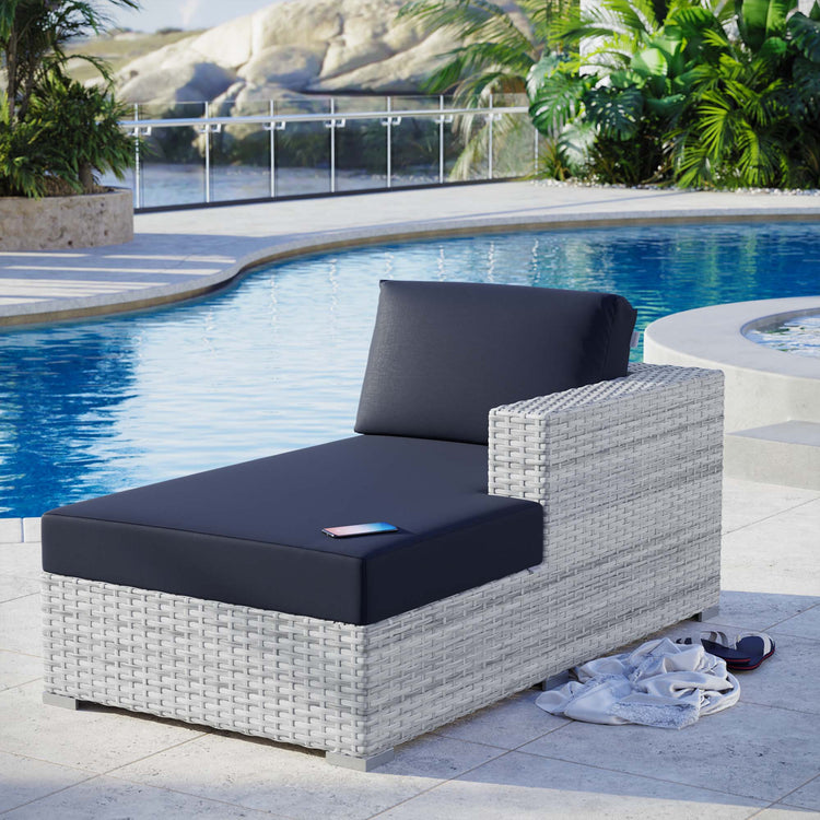 Convene Outdoor Patio Right Chaise - Light Gray Navy