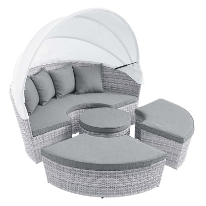 Scottsdale Canopy Outdoor Patio Daybed - Light Gray Gray