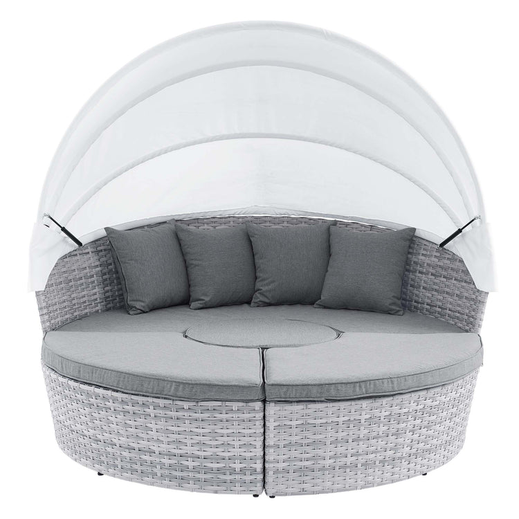 Scottsdale Canopy Outdoor Patio Daybed - Light Gray Gray