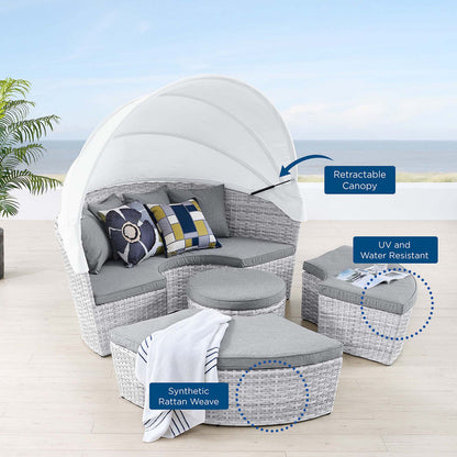 Scottsdale Canopy Outdoor Patio Daybed - Light Gray Gray