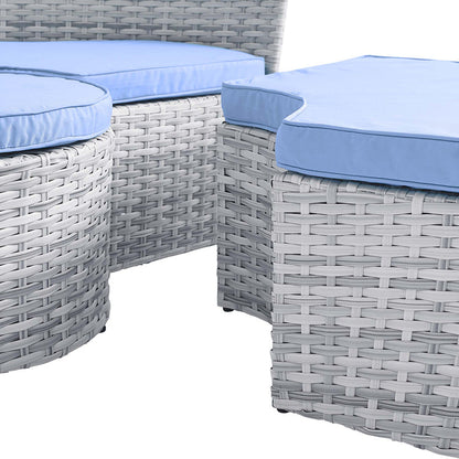 Scottsdale Canopy Outdoor Patio Daybed - Light Gray Light Blue