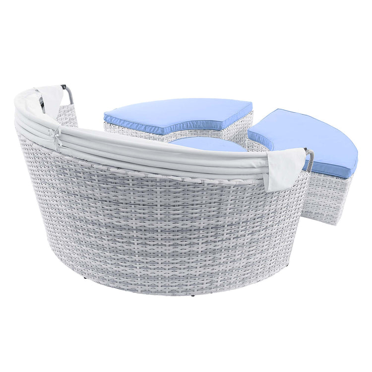 Scottsdale Canopy Outdoor Patio Daybed - Light Gray Light Blue