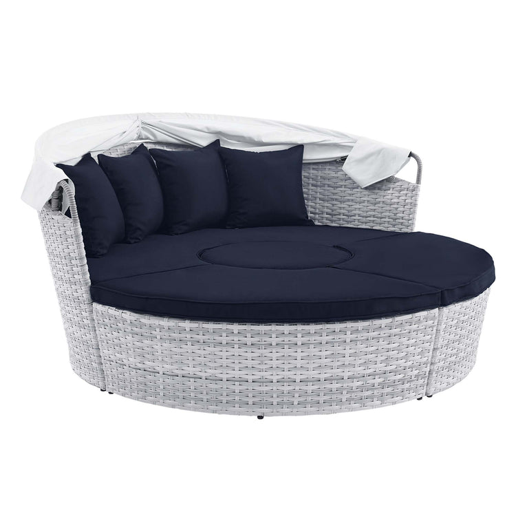 Scottsdale Canopy Outdoor Patio Daybed - Light Gray Navy