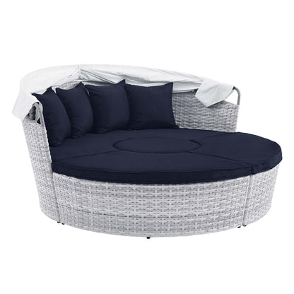 Scottsdale Canopy Outdoor Patio Daybed - Light Gray Navy