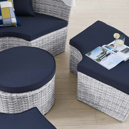 Scottsdale Canopy Outdoor Patio Daybed - Light Gray Navy