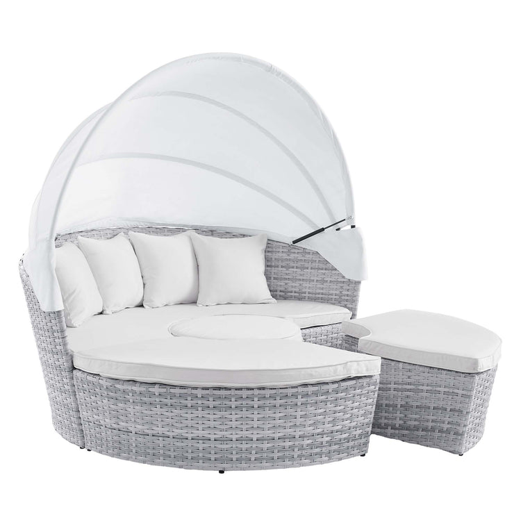 Scottsdale Canopy Outdoor Patio Daybed - Light Gray White