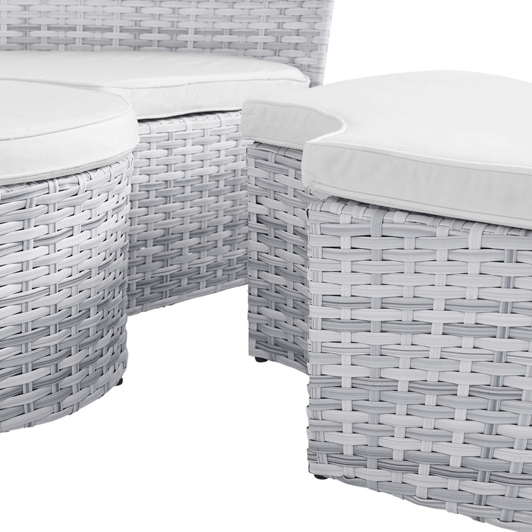 Scottsdale Canopy Outdoor Patio Daybed - Light Gray White