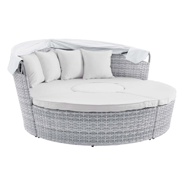 Scottsdale Canopy Outdoor Patio Daybed - Light Gray White