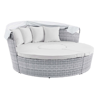 Scottsdale Canopy Outdoor Patio Daybed - Light Gray White