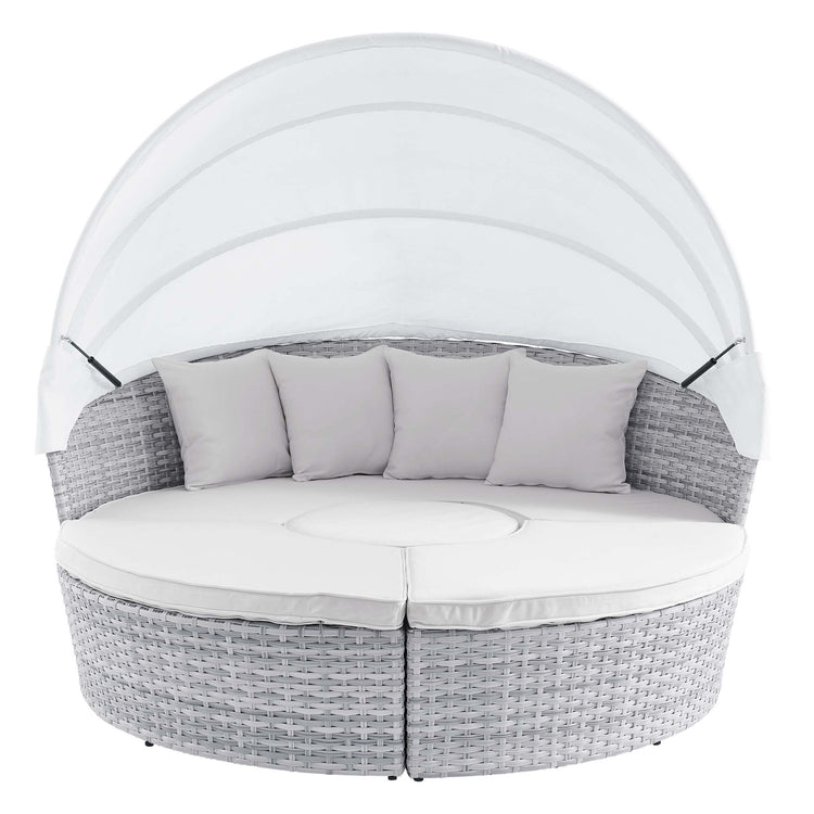 Scottsdale Canopy Outdoor Patio Daybed - Light Gray White