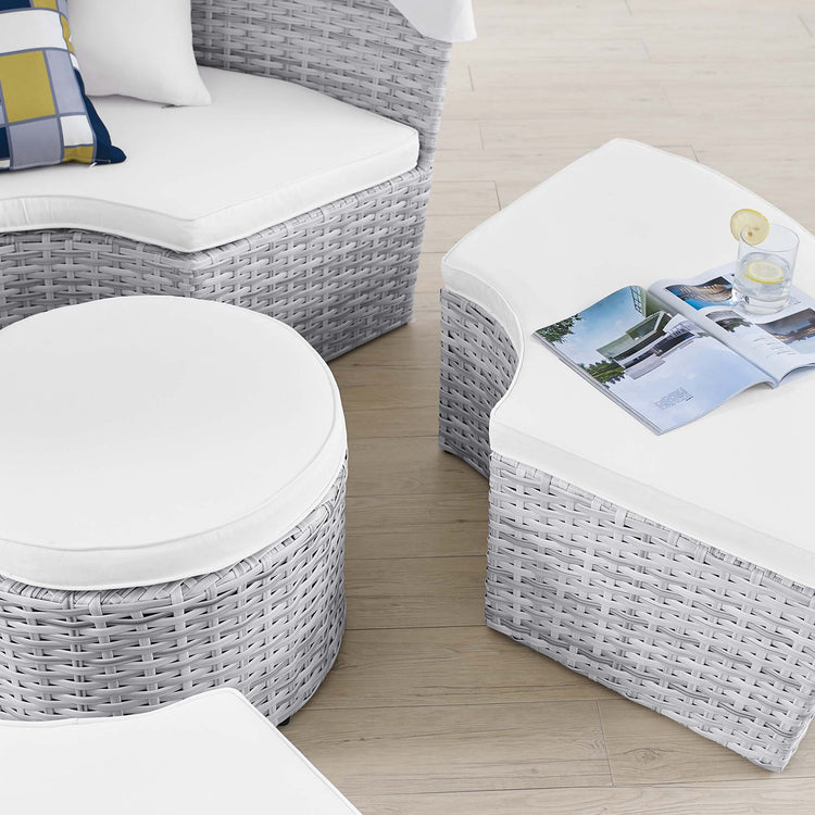 Scottsdale Canopy Outdoor Patio Daybed - Light Gray White