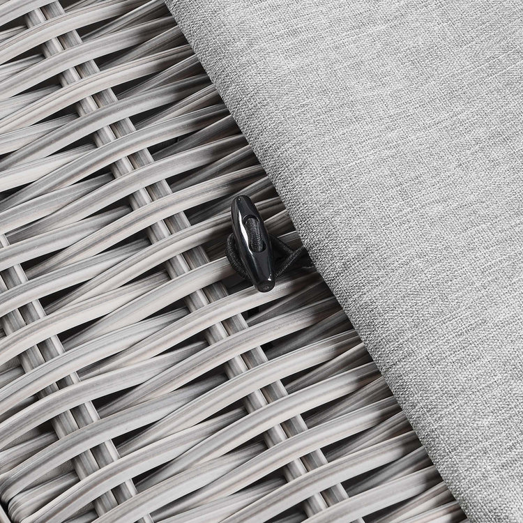 Conway Outdoor Patio Wicker Rattan Ottoman - Light Gray Gray