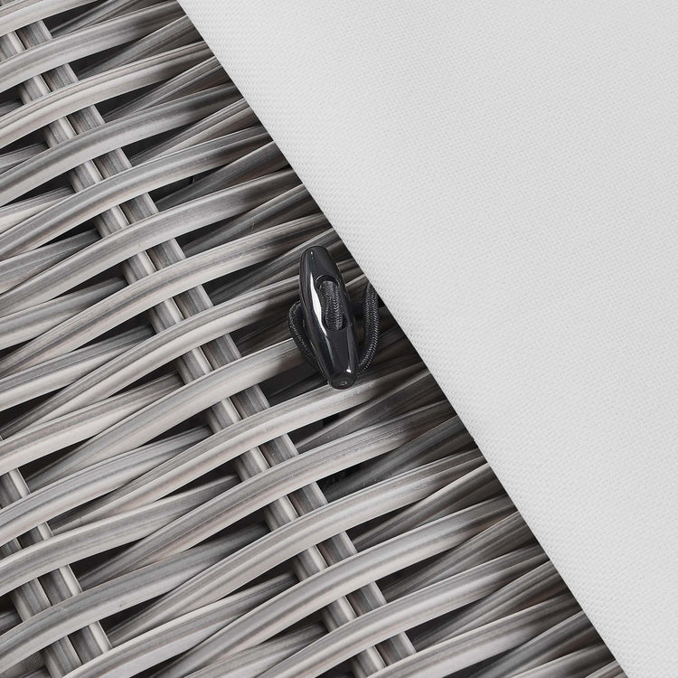 Conway Outdoor Patio Wicker Rattan Ottoman - Light Gray White