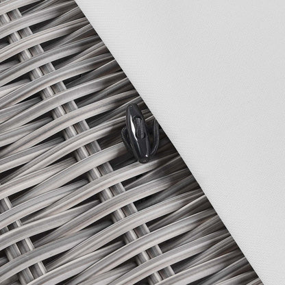 Conway Outdoor Patio Wicker Rattan Ottoman - Light Gray White