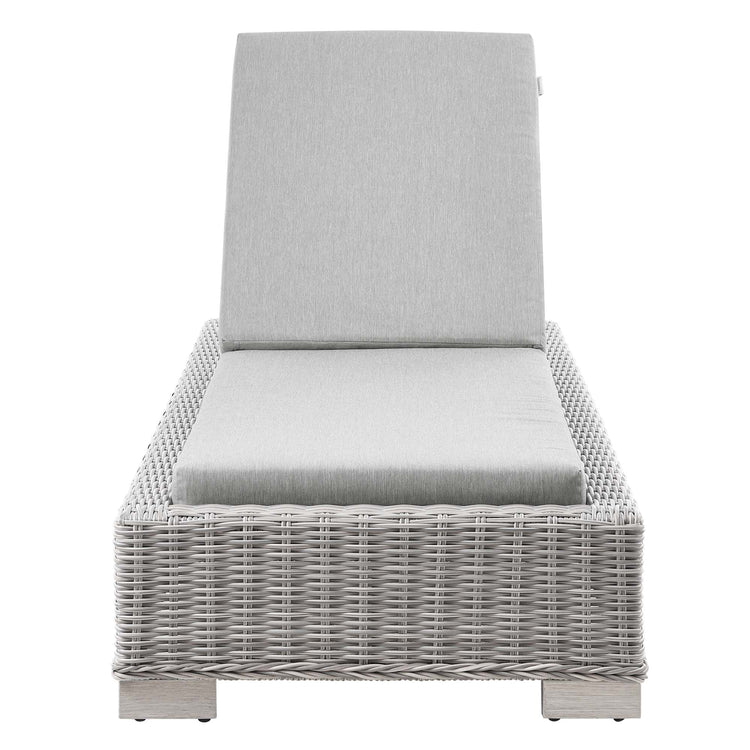 Conway Outdoor Patio Wicker Rattan Chaise Lounge - Light Gray Gray