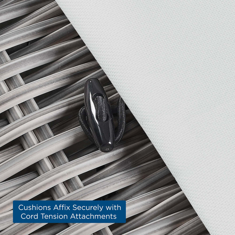 Conway Outdoor Patio Wicker Rattan Chaise Lounge - Light Gray White