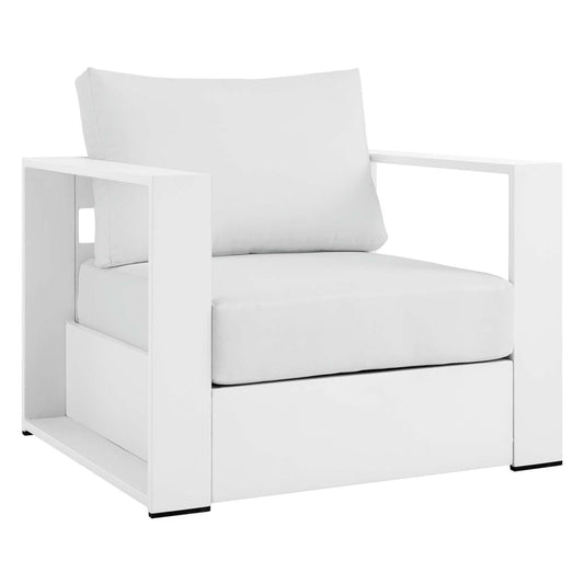 Tahoe Outdoor Patio Powder-Coated Aluminum Armchair - White White