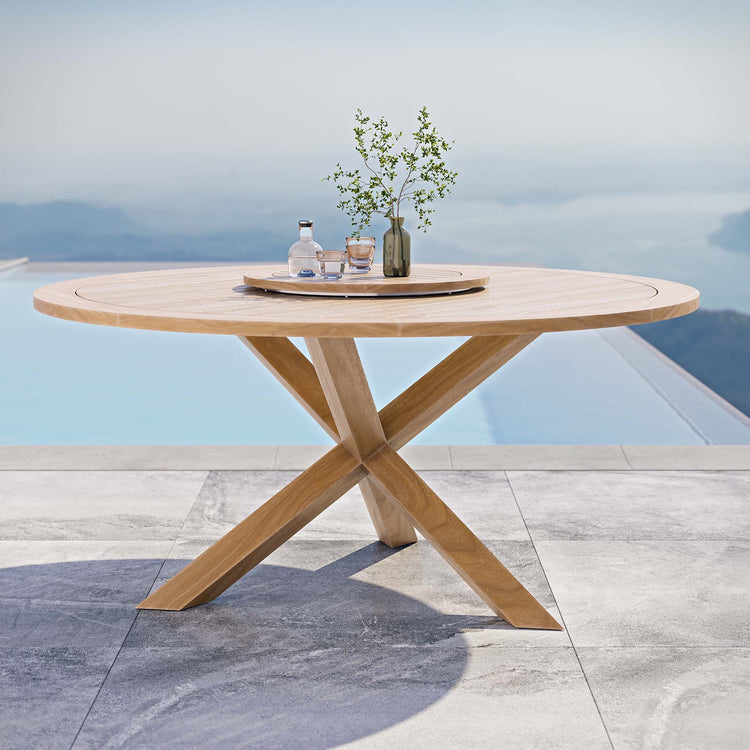 Wellspring 63" Outdoor Patio Teak Wood Dining Table - Default Title