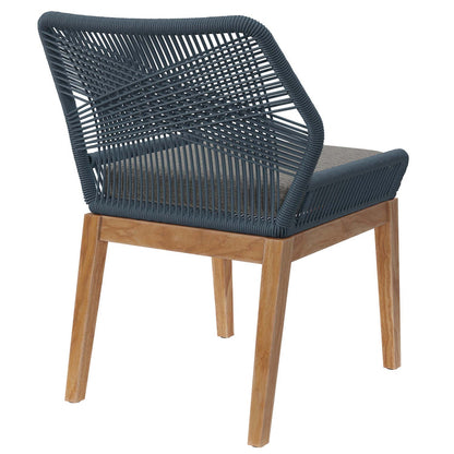 Wellspring Outdoor Patio Teak Wood Dining Chair - Blue Graphite