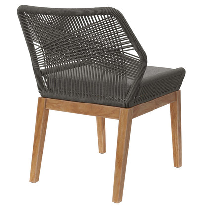 Wellspring Outdoor Patio Teak Wood Dining Chair - Gray Graphite