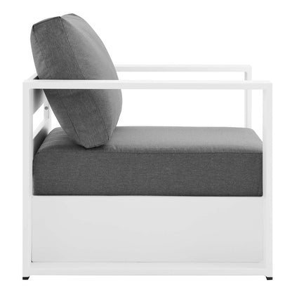 Tahoe 3-Piece Outdoor Patio Powder-Coated Aluminum Set - White Charcoal