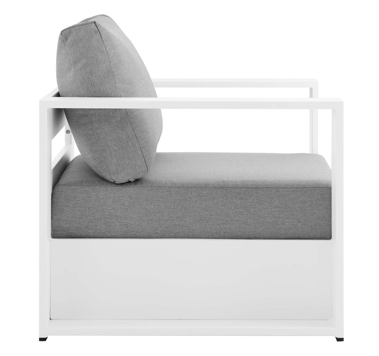 Tahoe 3-Piece Outdoor Patio Powder-Coated Aluminum Set - White Gray