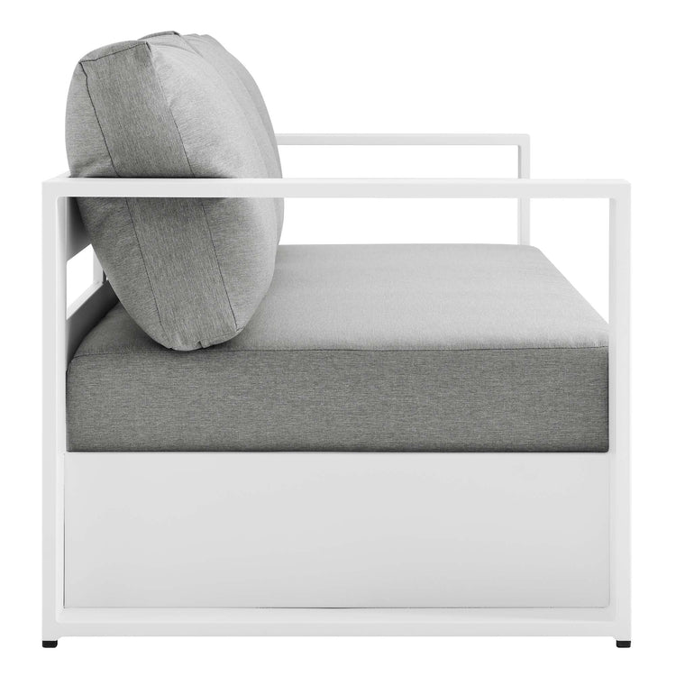 Tahoe 3-Piece Outdoor Patio Powder-Coated Aluminum Set - White Gray