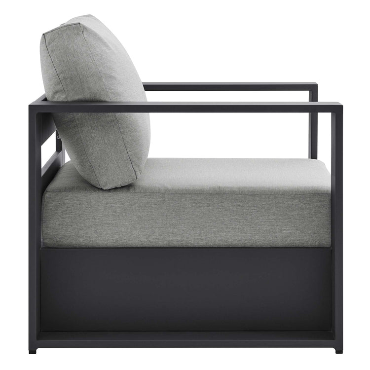 Tahoe 4-Piece Outdoor Patio Powder-Coated Aluminum Set - Gray Gray