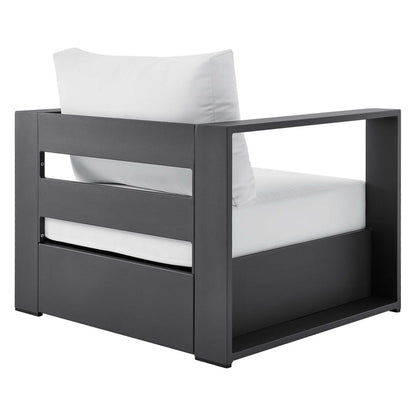 Tahoe 4-Piece Outdoor Patio Powder-Coated Aluminum Set - Gray White