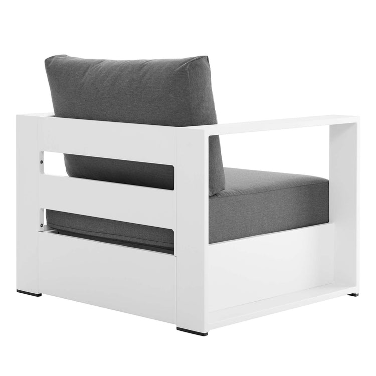 Tahoe 4-Piece Outdoor Patio Powder-Coated Aluminum Set - White Charcoal