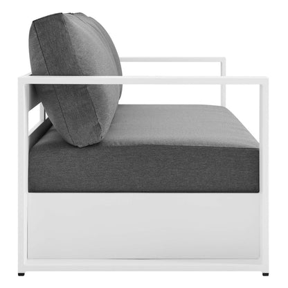 Tahoe 4-Piece Outdoor Patio Powder-Coated Aluminum Set - White Charcoal