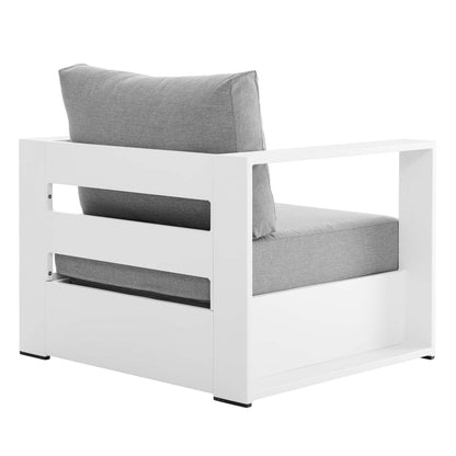 Tahoe 4-Piece Outdoor Patio Powder-Coated Aluminum Set - White Gray