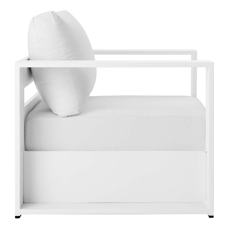 Tahoe 4-Piece Outdoor Patio Powder-Coated Aluminum Set - White White