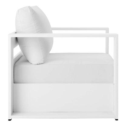 Tahoe 4-Piece Outdoor Patio Powder-Coated Aluminum Set - White White