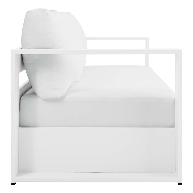 Tahoe 4-Piece Outdoor Patio Powder-Coated Aluminum Set - White White