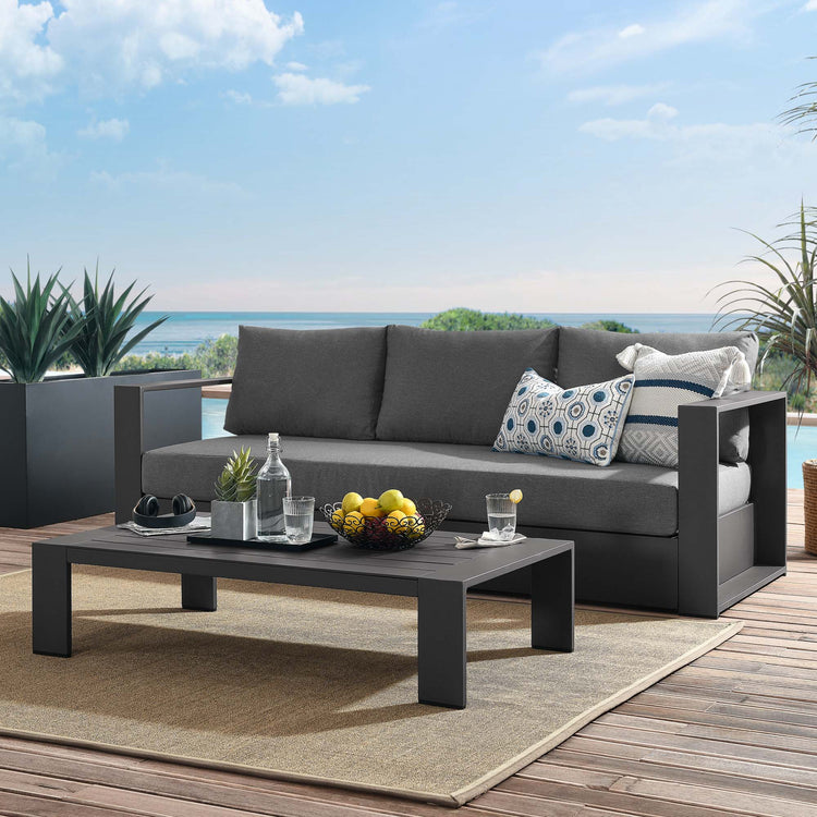 Tahoe 2-Piece Outdoor Patio Powder-Coated Aluminum Set - Gray Charcoal