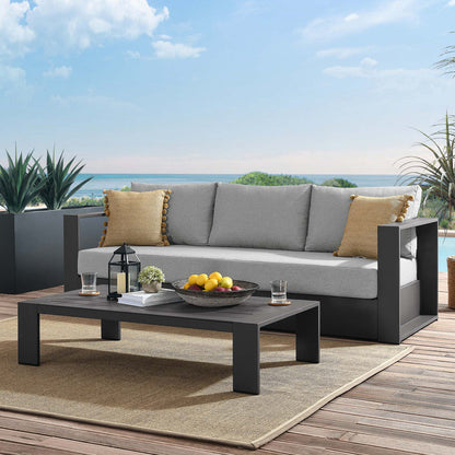 Tahoe 2-Piece Outdoor Patio Powder-Coated Aluminum Set - Gray Gray