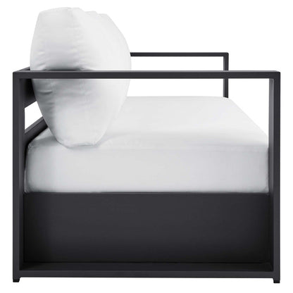 Tahoe 2-Piece Outdoor Patio Powder-Coated Aluminum Set - Gray White