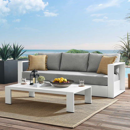 Tahoe 2-Piece Outdoor Patio Powder-Coated Aluminum Set - White Gray