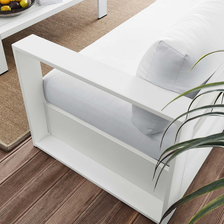 Tahoe 2-Piece Outdoor Patio Powder-Coated Aluminum Set - White White