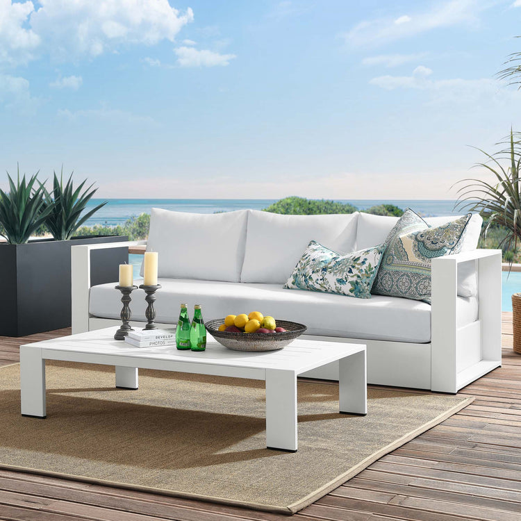 Tahoe 2-Piece Outdoor Patio Powder-Coated Aluminum Set - White White