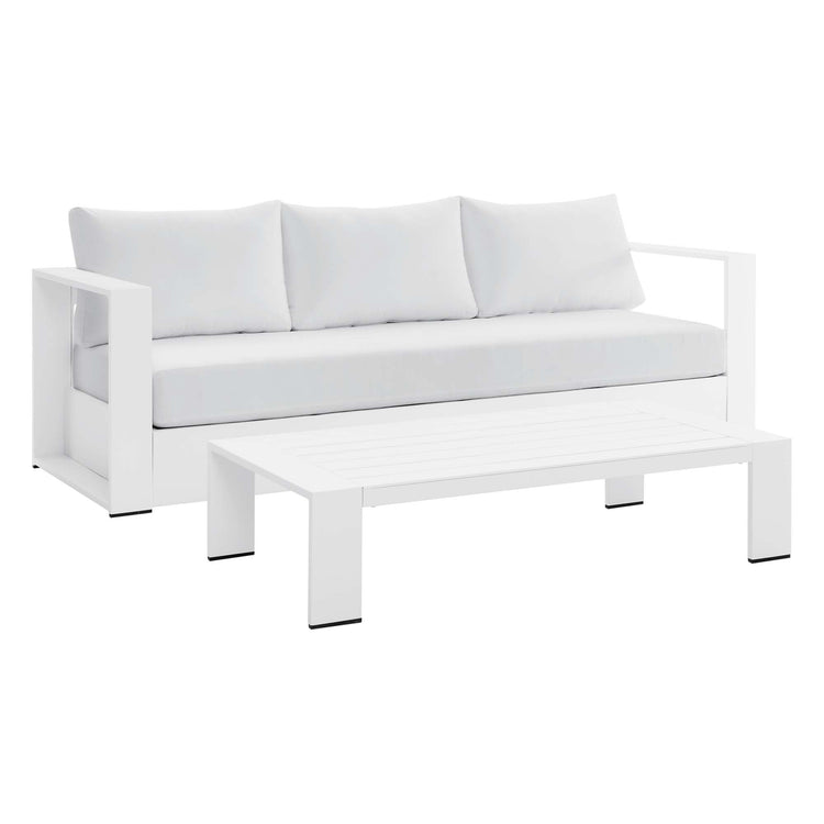 Tahoe 2-Piece Outdoor Patio Powder-Coated Aluminum Set - White White