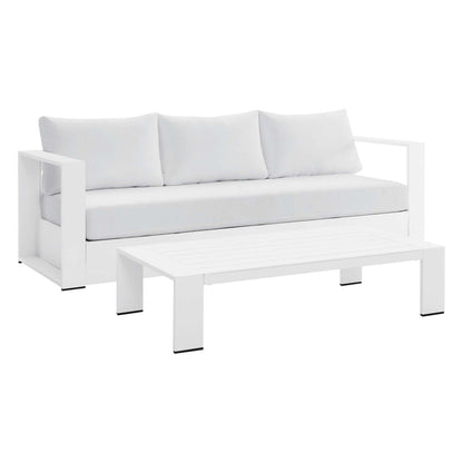 Tahoe 2-Piece Outdoor Patio Powder-Coated Aluminum Set - White White
