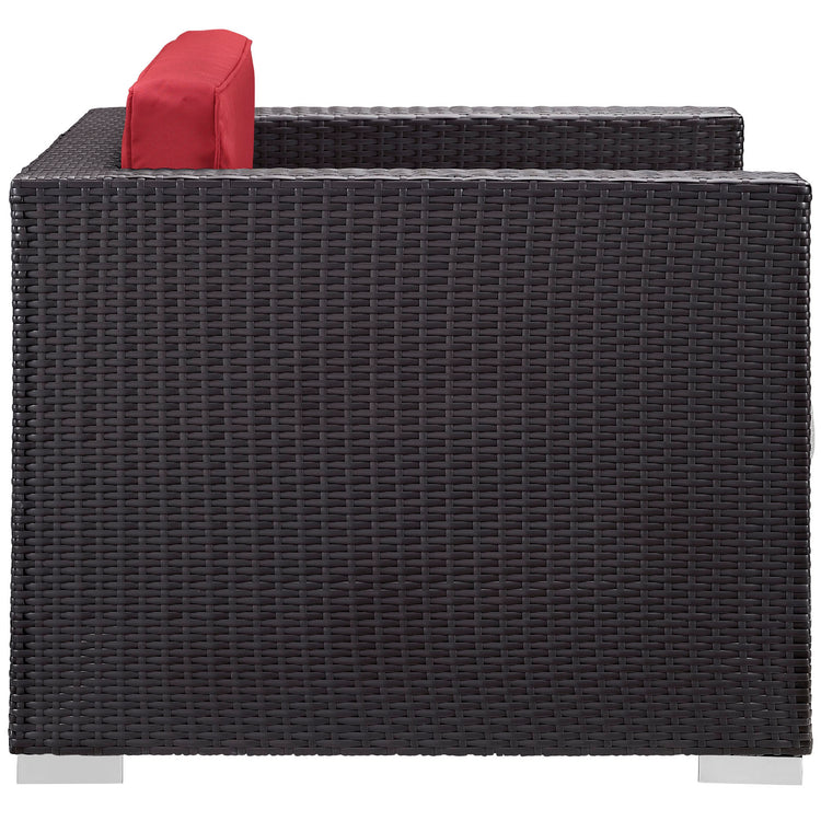 Venice 8 Piece Outdoor Patio Sofa Set - Espresso Red