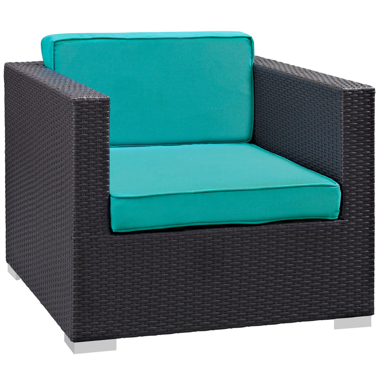 Venice 8 Piece Outdoor Patio Sofa Set - Espresso Turquoise