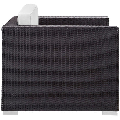 Venice 8 Piece Outdoor Patio Sofa Set - Espresso White